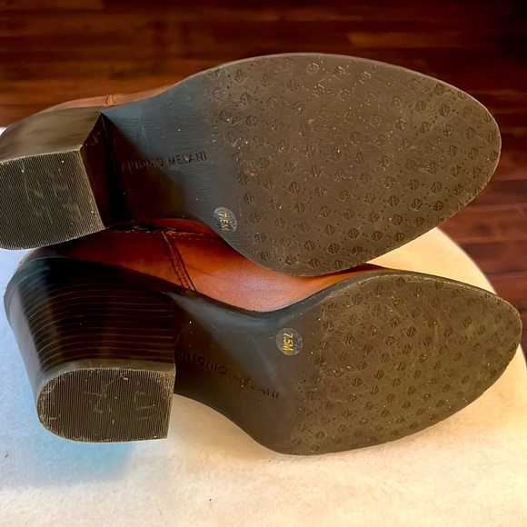 Antonio Melani Leather and Calf Hair Western Boots Size 7.5 Brown - Picture 8 of 12